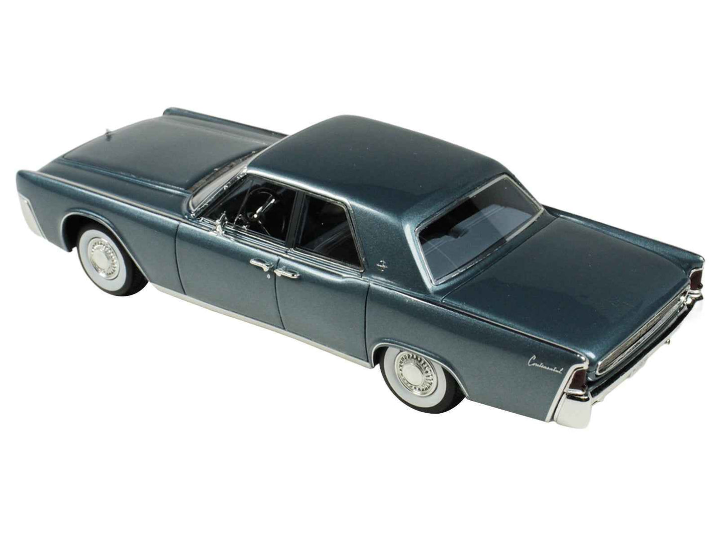 1962 Lincoln Continental model car, gray metallic exterior with blue interior