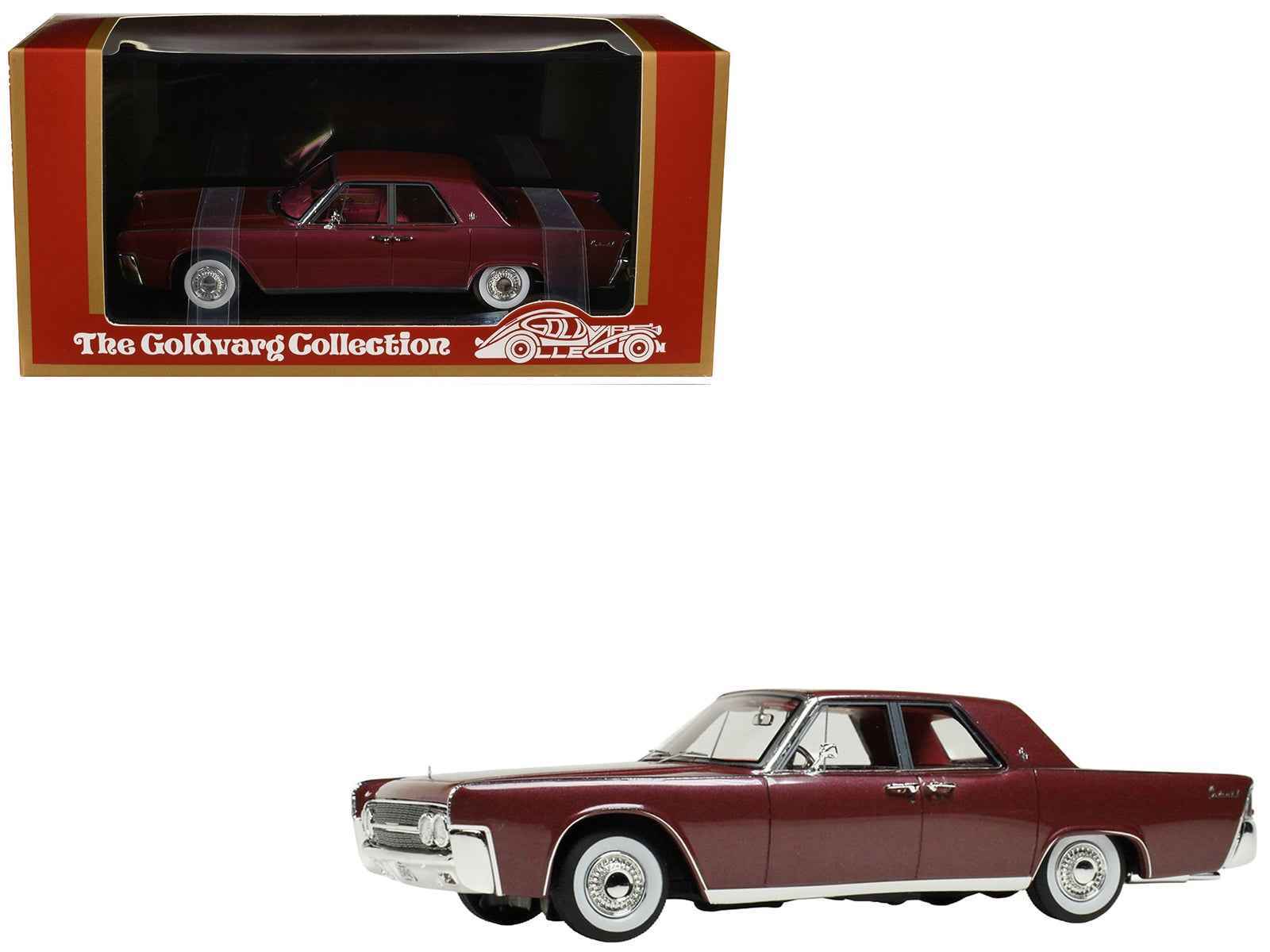 1962 Lincoln Continental Royal Red Metallic with Red Interior Limited Edition to 200 pieces Worldwide 1/43 Model Car by Goldvarg Collection Cartsfy Inc.