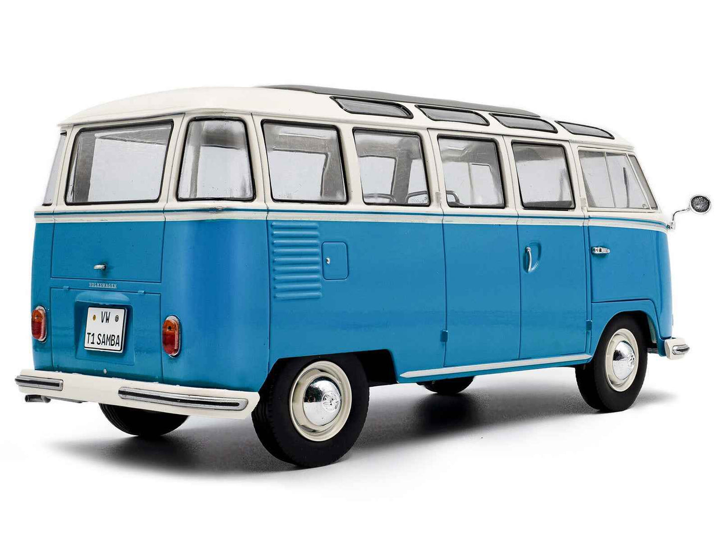 1962 Volkswagen T1 Samba Bus Baby Blue and White 1/18 Diecast Model Car by Solido Cartsfy Inc.