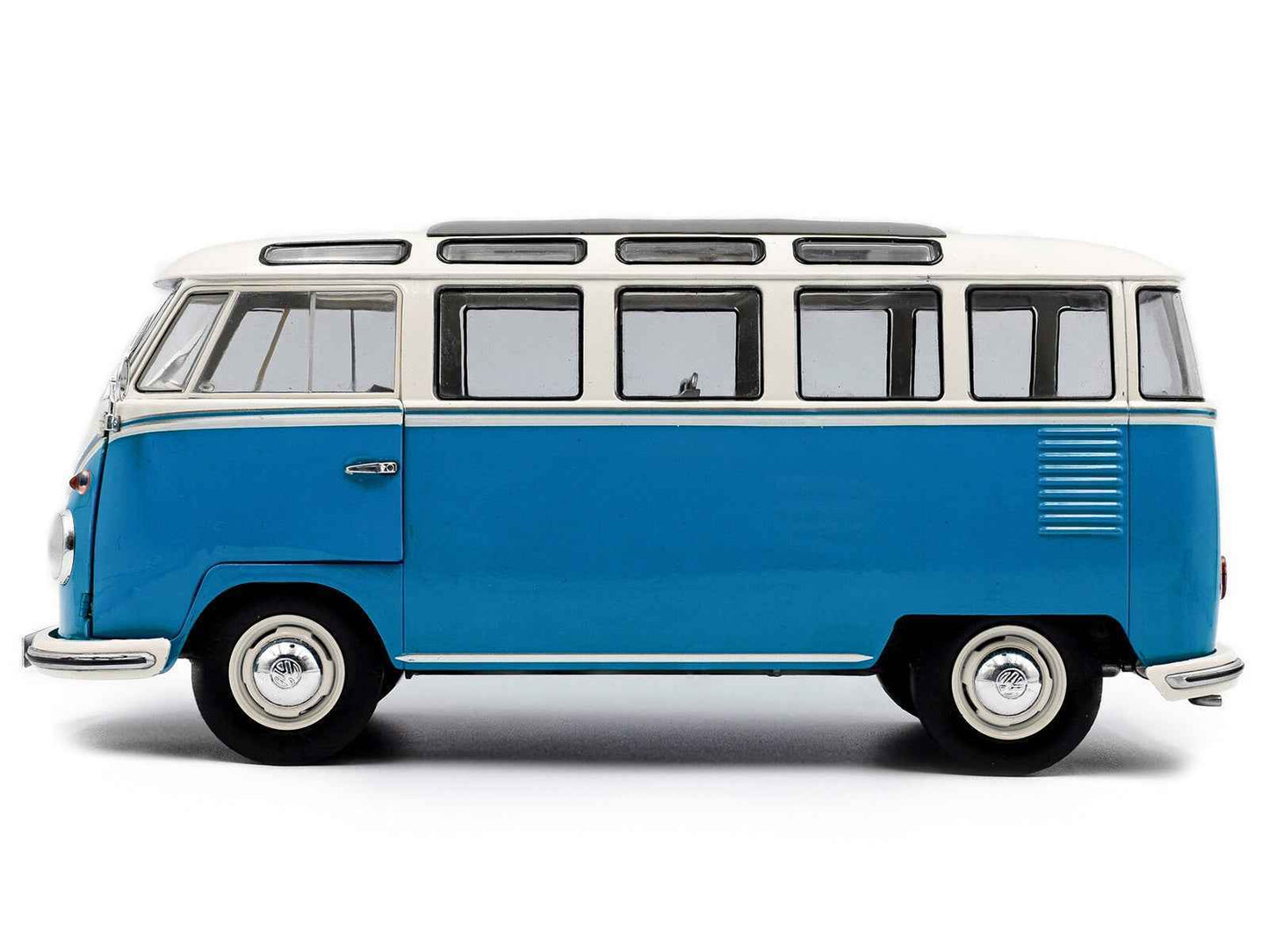 1962 Volkswagen T1 Samba Bus Baby Blue and White 1/18 Diecast Model Car by Solido Cartsfy Inc.