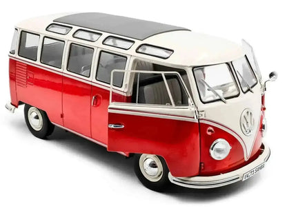 1962 Volkswagen T1 Samba Bus Red and White 1/18 Diecast Model Car by Solido Cartsfy Inc.