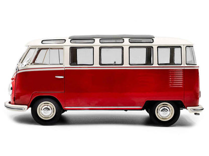 1962 Volkswagen T1 Samba Bus Red and White 1/18 Diecast Model Car by Solido Miniature Motors Default Title Default Title-