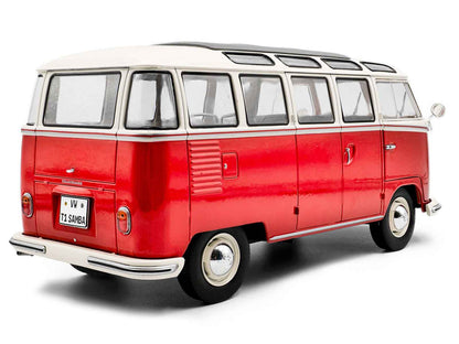 1962 Volkswagen T1 Samba Bus Red and White 1/18 Diecast Model Car by Solido Miniature Motors Default Title Default Title-