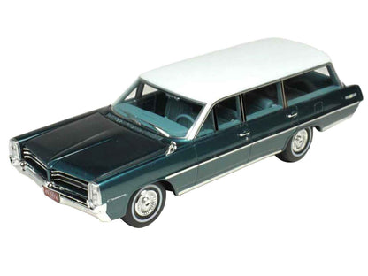 1964 Pontiac Safari Gulfstream Aqua Metallic with White Top and Blue Interior Limited Edition to 200 pieces Worldwide 1/43 Model Car by Goldvarg Collection Miniature Motors Default Title Default Title-