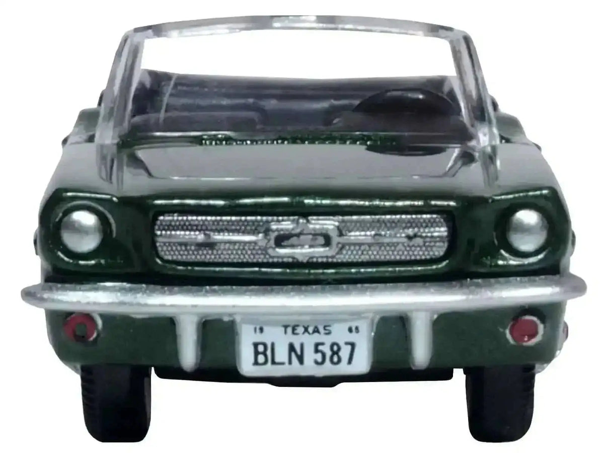 1965 Ford Mustang Convertible Ivy Green Metallic 1/87 (HO) Scale Diecast Model Car by Oxford Diecast Cartsfy Inc.