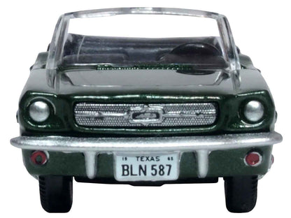 1965 Ford Mustang Convertible Ivy Green Metallic 1/87 (HO) Scale Diecast Model Car by Oxford Diecast Cartsfy Inc.