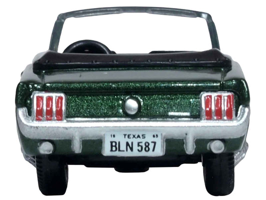 1965 Ford Mustang Convertible Ivy Green Metallic 1/87 (HO) Scale Diecast Model Car by Oxford Diecast Cartsfy Inc.