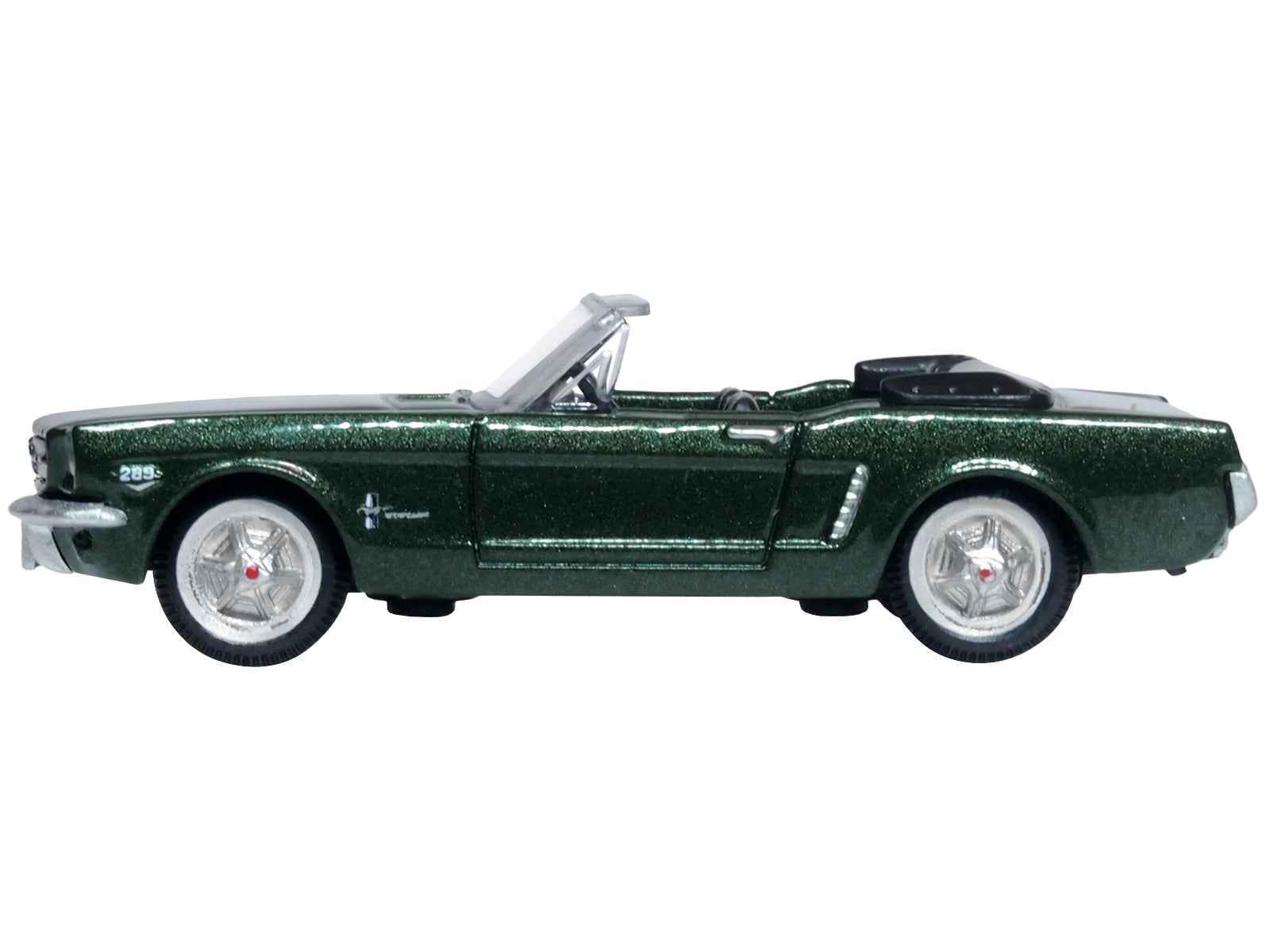 1965 Ford Mustang Convertible Ivy Green Metallic 1/87 (HO) Scale Diecast Model Car by Oxford Diecast Cartsfy Inc.