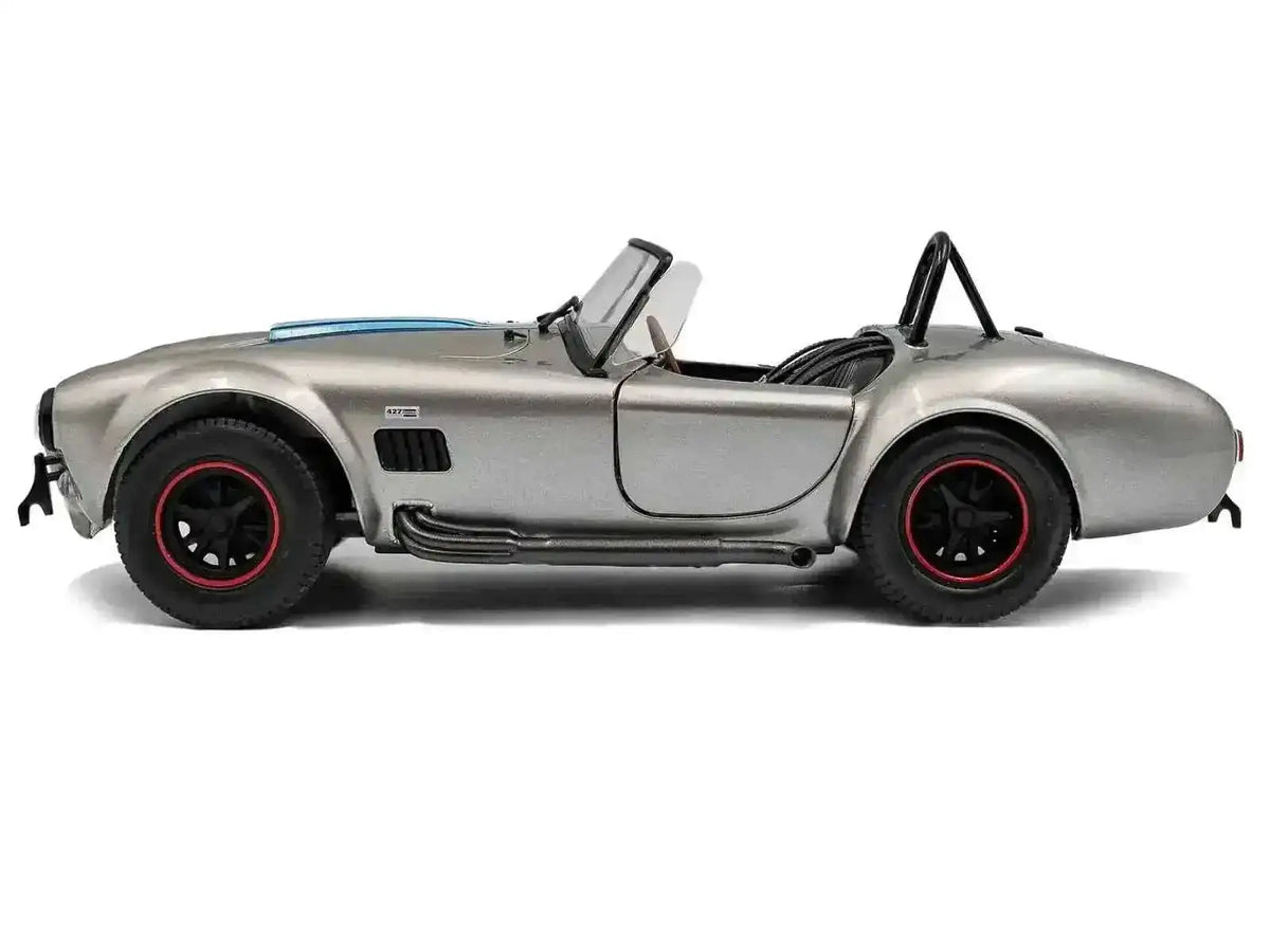 1965 Shelby Cobra 427 MKII "Solido Works M Racing Tribute" Gray Metallic with Stripes 1/18 Diecast Model Car by Solido Cartsfy Inc.