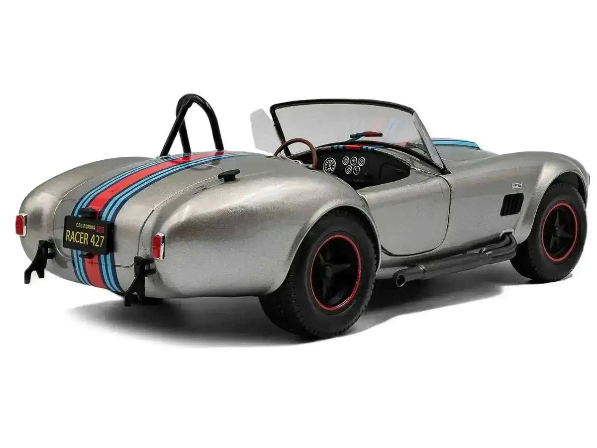 1965 Shelby Cobra 427 MKII "Solido Works M Racing Tribute" Gray Metallic with Stripes 1/18 Diecast Model Car by Solido Cartsfy Inc.