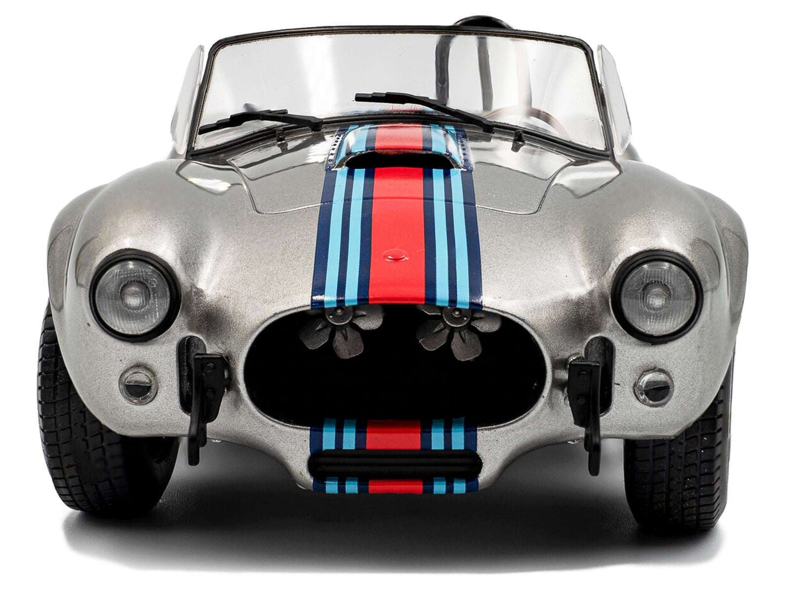 1965 Shelby Cobra 427 MKII "Solido Works M Racing Tribute" Gray Metallic with Stripes 1/18 Diecast Model Car by Solido Miniature Motors Default Title Default Title-
