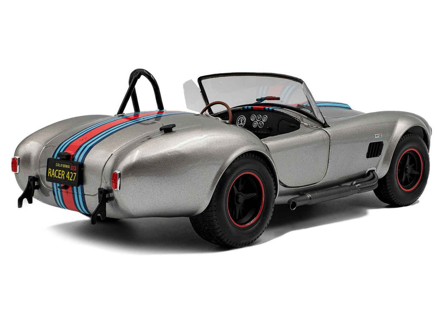 1965 Shelby Cobra 427 MKII "Solido Works M Racing Tribute" Gray Metallic with Stripes 1/18 Diecast Model Car by Solido Miniature Motors Default Title Default Title-
