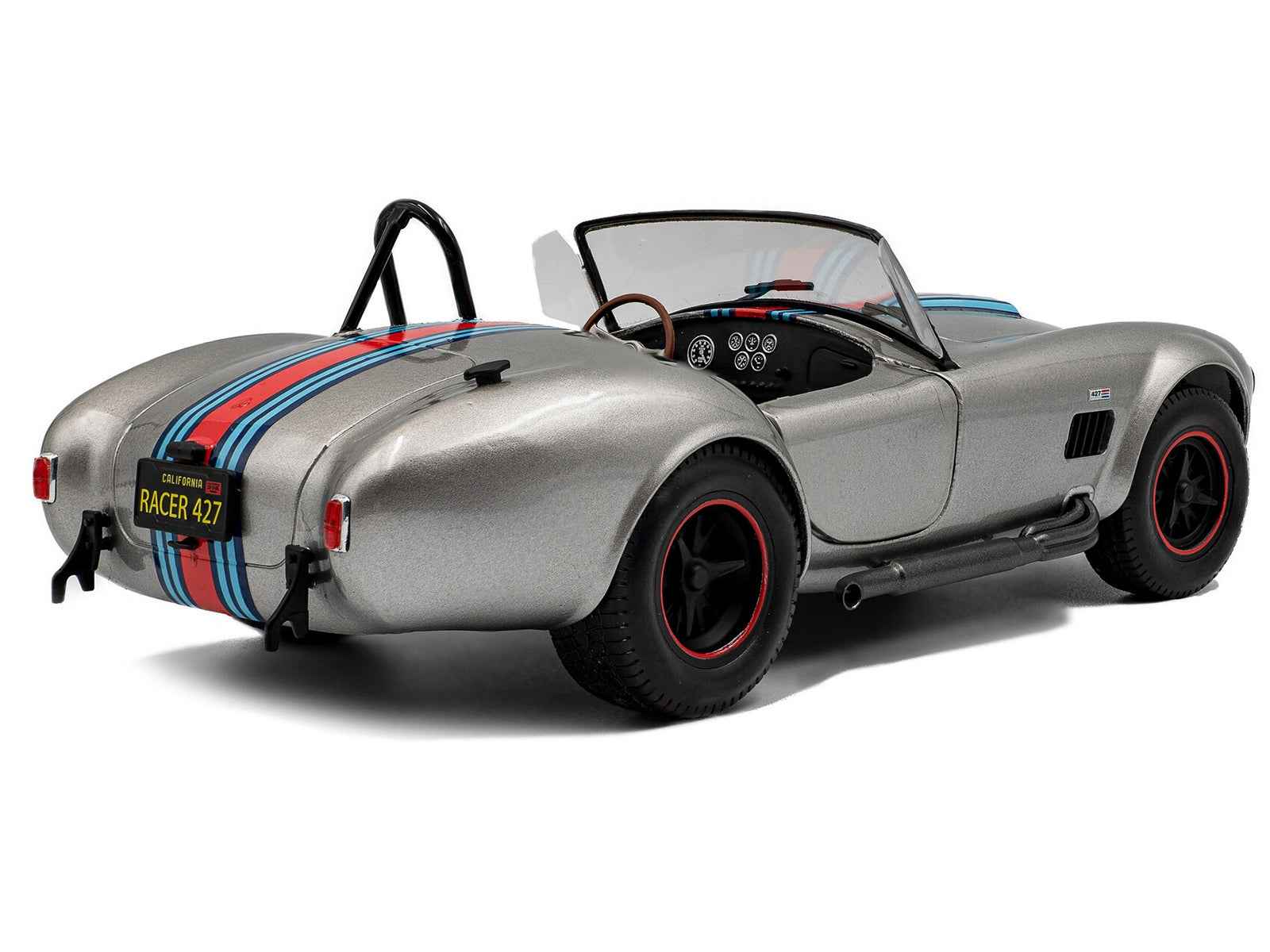 1965 Shelby Cobra 427 MKII "Solido Works M Racing Tribute" Gray Metallic with Stripes 1/18 Diecast Model Car by Solido Miniature Motors Default Title Default Title-