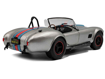 1965 Shelby Cobra 427 MKII "Solido Works M Racing Tribute" Gray Metallic with Stripes 1/18 Diecast Model Car by Solido Miniature Motors Default Title Default Title-