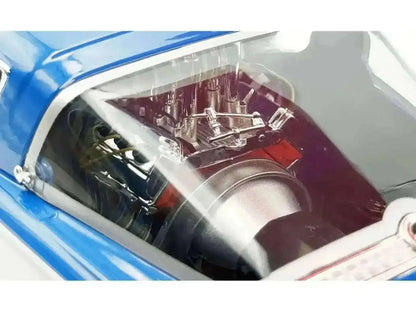 1966 Plymouth Barracuda "Hemi Hustler" Blue with White Stripes Limited Edition to 374 pieces Worldwide 1/18 Diecast Model Car by ACME Cartsfy Inc.