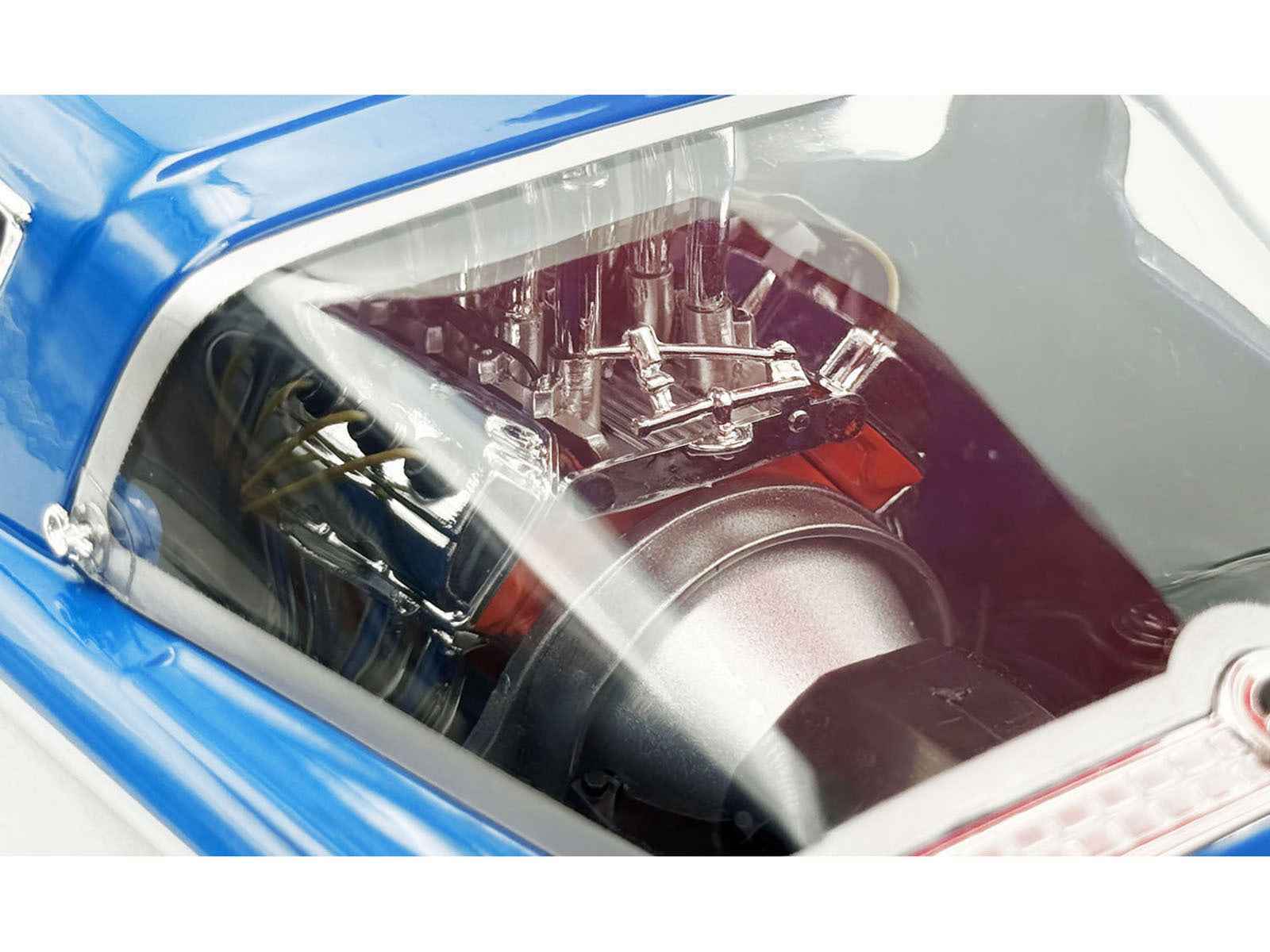 1966 Plymouth Barracuda "Hemi Hustler" Blue with White Stripes Limited Edition to 374 pieces Worldwide 1/18 Diecast Model Car by ACME Cartsfy Inc.