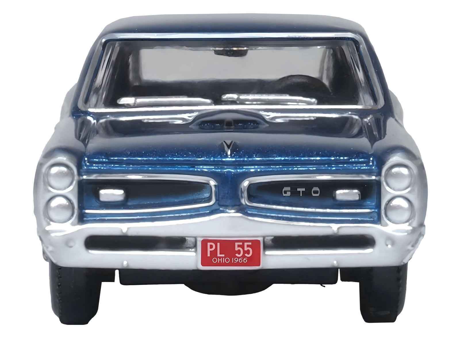 1966 Pontiac GTO Fontaine Blue Metallic 1/87 (HO) Scale Diecast Model Car by Oxford Diecast Cartsfy Inc.