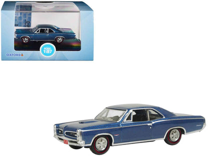 1966 Pontiac GTO Fontaine Blue Metallic 1/87 (HO) Scale Diecast Model Car by Oxford Diecast Cartsfy Inc.