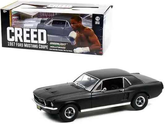 1967 Ford Mustang Coupe Matt Black (Adonis Creed's) "Creed" (2015) Movie 1/18 Diecast Model Car by Greenlight Miniature Motors Default Title Default Title-