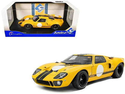 1968 Ford GT40 MK1 Yellow with Black Stripes "Competition" Series 1/18 Diecast Model Car by Solido Cartsfy Inc.