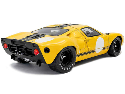 1968 Ford GT40 MK1 Yellow with Black Stripes "Competition" Series 1/18 Diecast Model Car by Solido Cartsfy Inc.