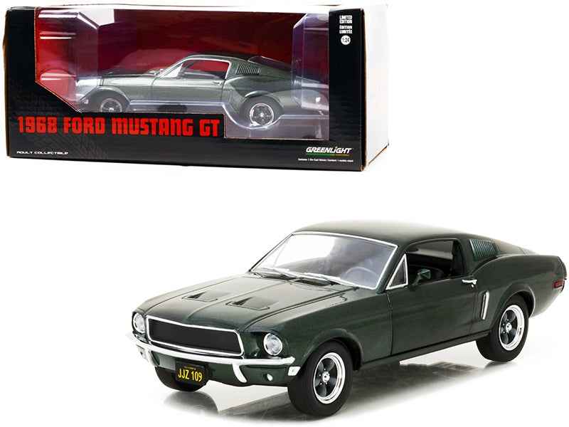 1968 Ford Mustang GT Fastback Highland Green Metallic 1/24 Diecast Model Car by Greenlight Miniature Motors Default Title Default Title-