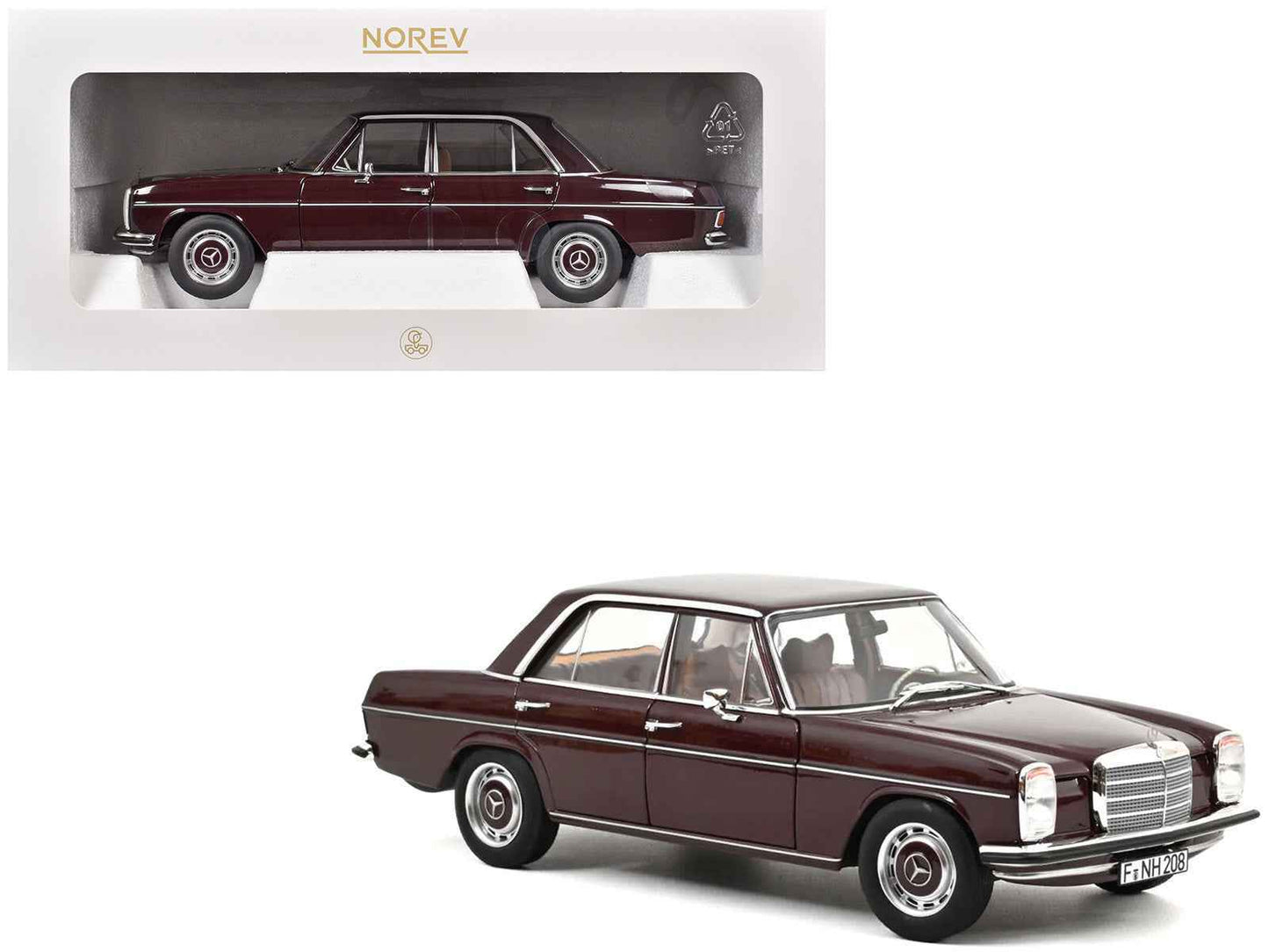 1968 Mercedes-Benz 200 Dark Red Brown 1/18 Diecast Model Car by Norev Cartsfy Inc.