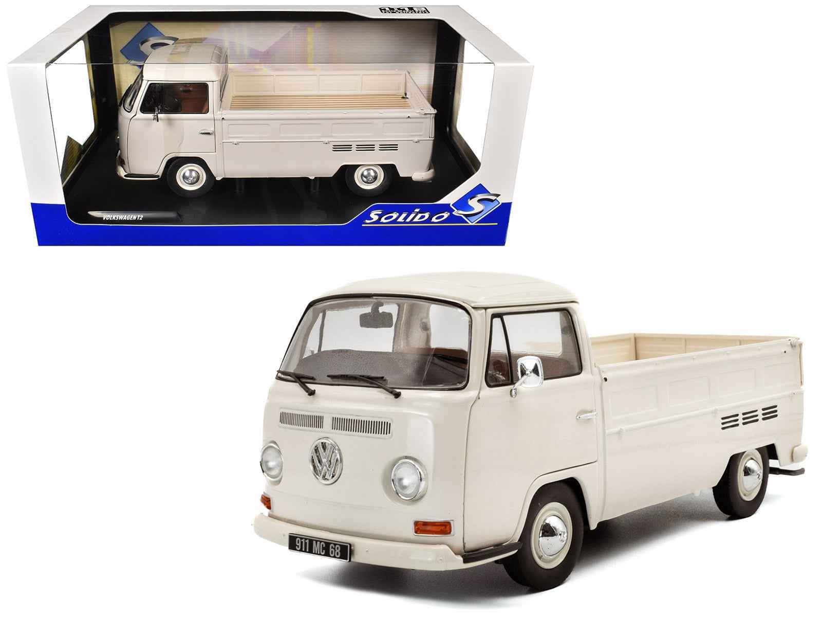 1968 Volkswagen T2 Pickup Truck Beige 1/18 Diecast Model Car by Solido Cartsfy Inc.