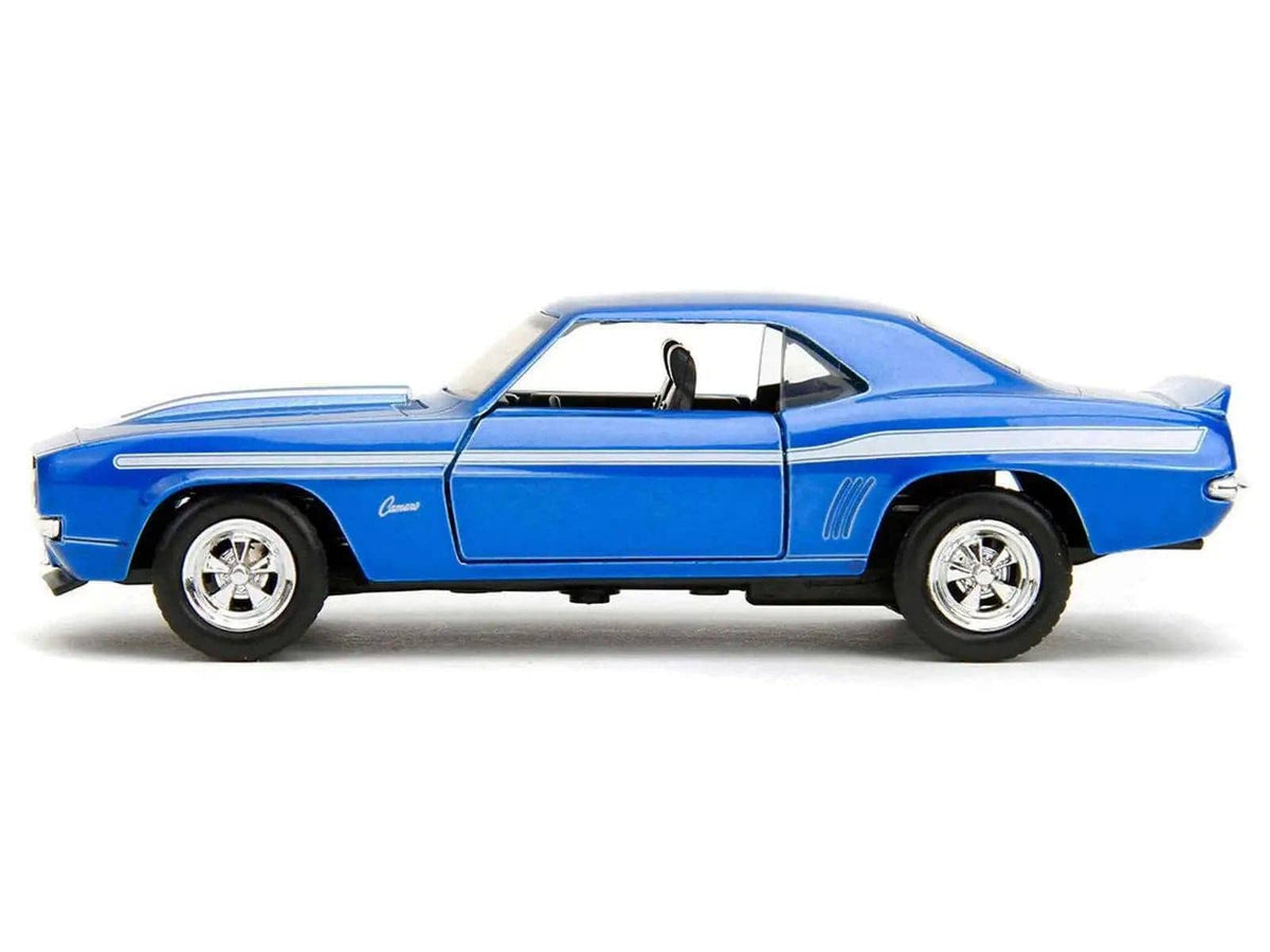 1969 Chevrolet Camaro Blue Metallic with White Stripes "2 Fast 2 Furious" (2003) Movie "Fast & Furious" Series 1/32 Diecast Model Car by Jada Miniature Motors Default Title Default Title-