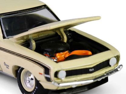 1969 Chevrolet Camaro SS 396 Butternut Yellow with Black Stripes "Barrett-Jackson" Series 15 1/64 Diecast Model Car by Greenlight Cartsfy Inc.