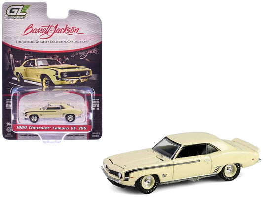 1969 Chevrolet Camaro SS 396 Butternut Yellow with Black Stripes "Barrett-Jackson" Series 15 1/64 Diecast Model Car by Greenlight Cartsfy Inc.