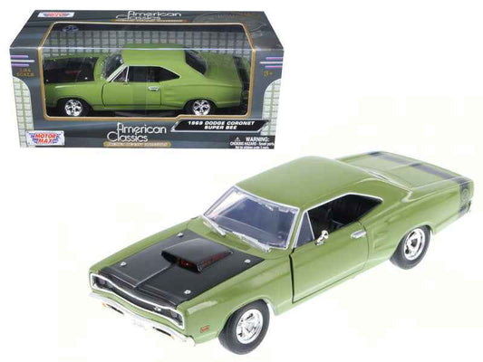1969 Dodge Coronet Super Bee Green 1/24 Diecast Model Car by Motormax Cartsfy Inc.