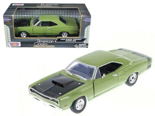 1969 Dodge Coronet Super Bee Green 1/24 Diecast Model Car by Motormax Miniature Motors Default Title Default Title-