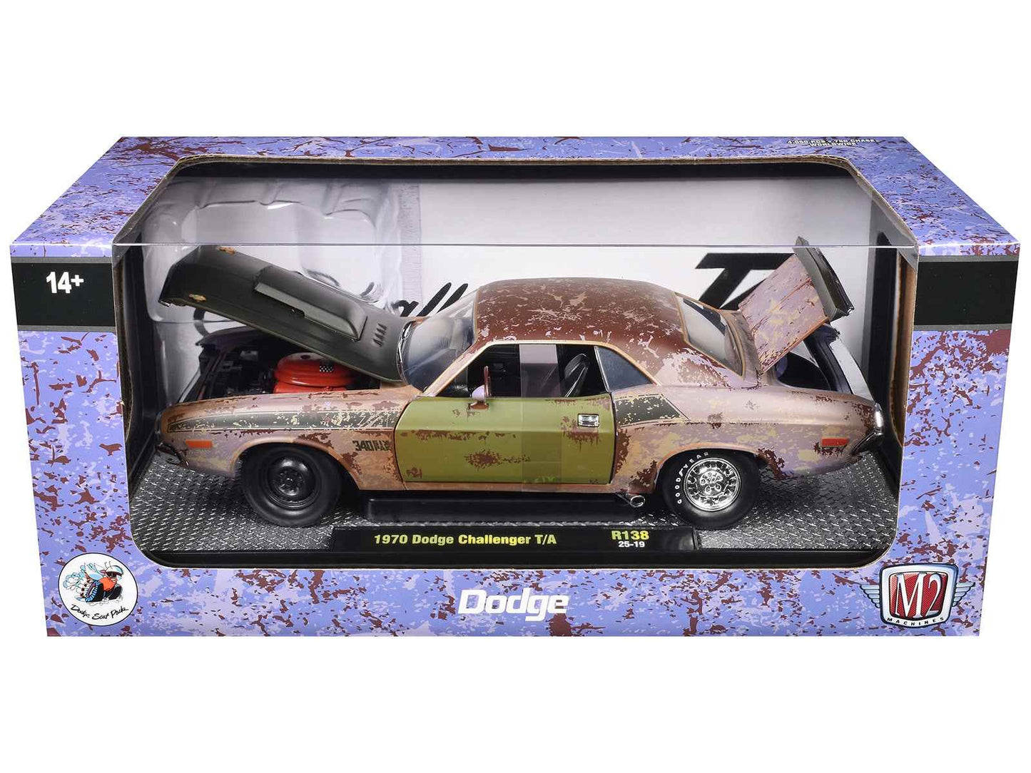 1970 Dodge Challenger T/A Rusted Limited Edition to 4050 pieces Worldwide 1/24 Diecast Model Car by M2 Machines Miniature Motors Default Title Default Title-