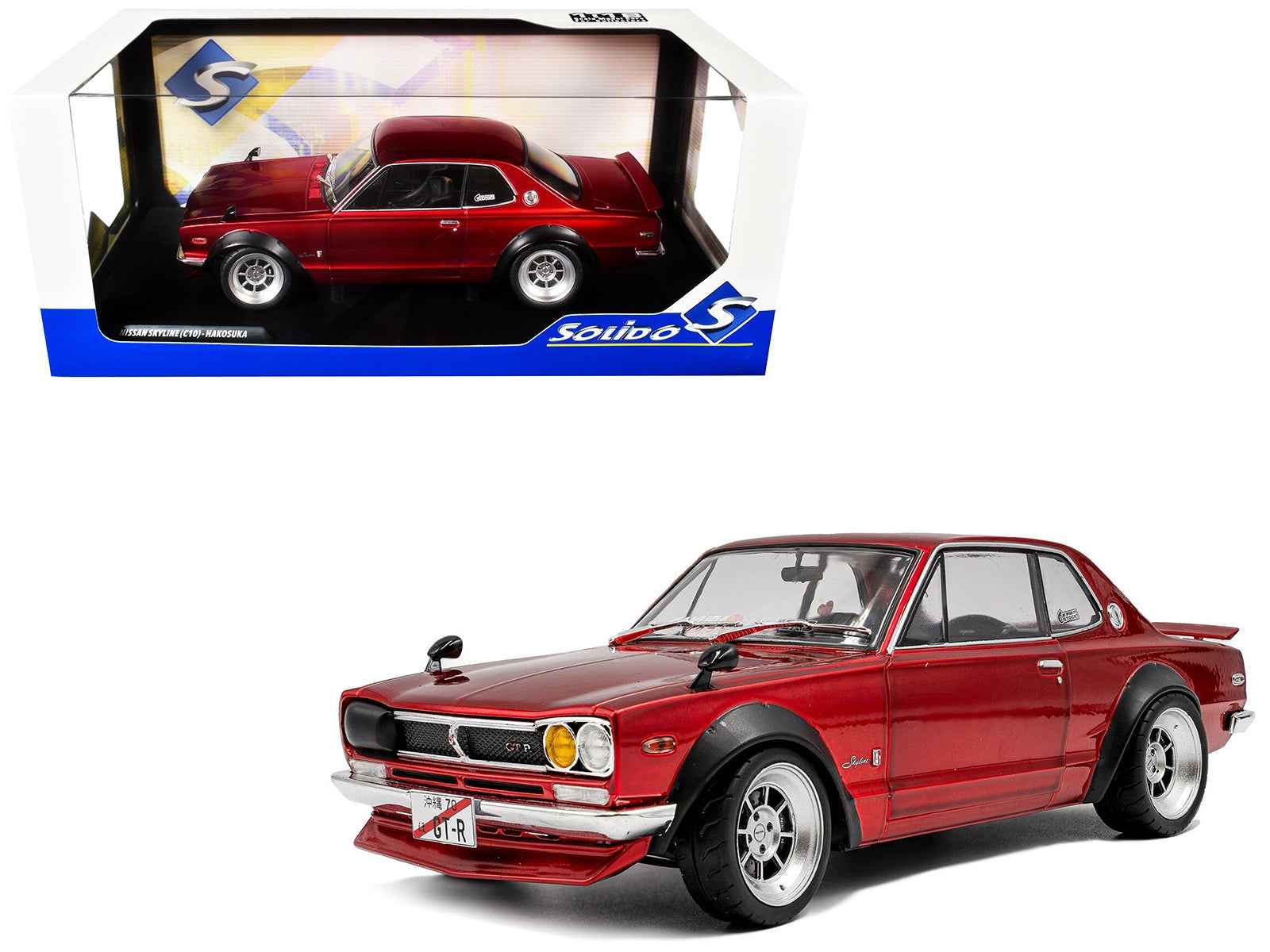 1970 Nissan Skyline (C10) Hakosuka RHD (Right Hand Drive) Red Metallic 1/18 Diecast Model Car by Solido Cartsfy Inc.