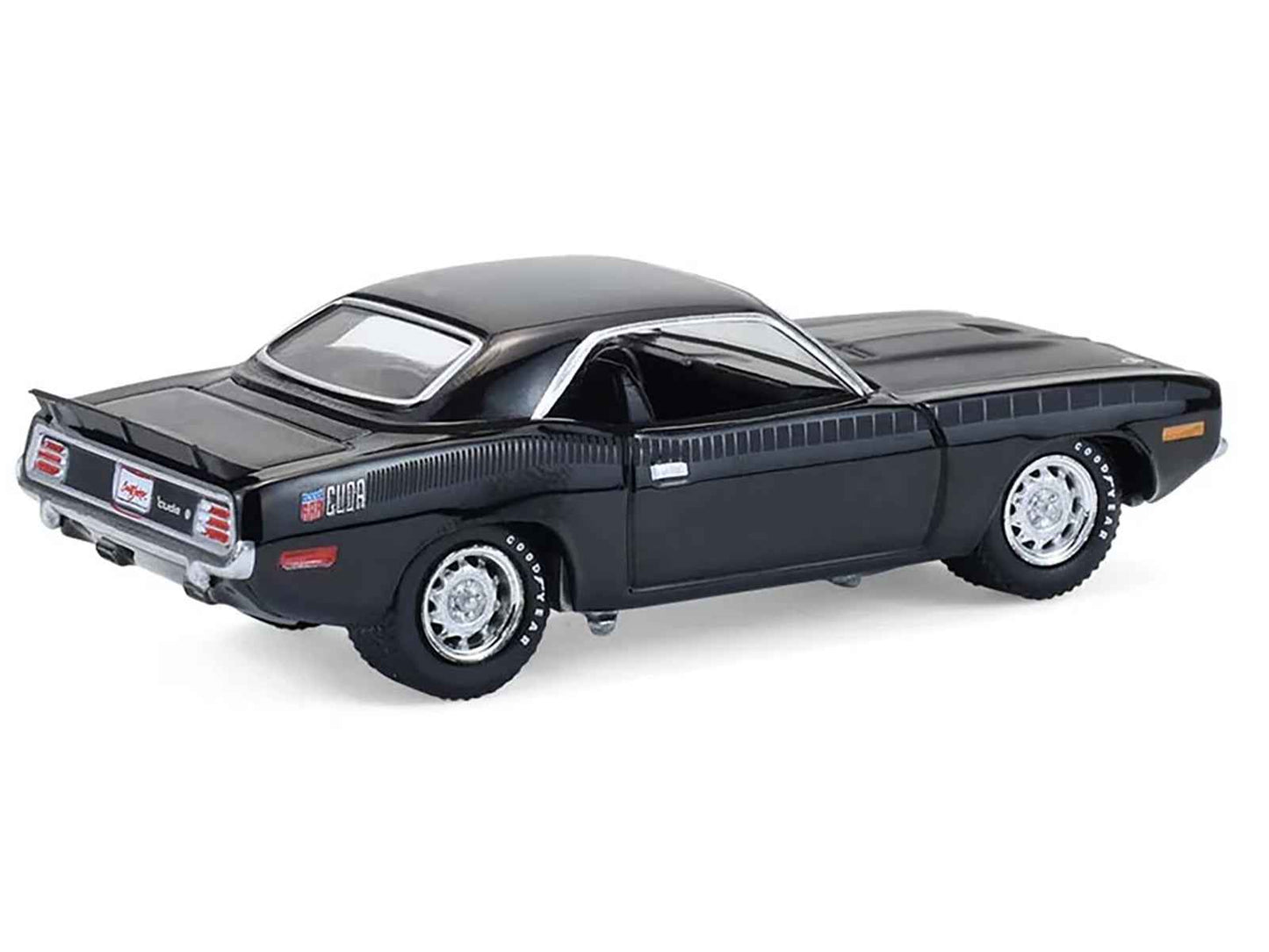 1970 Plymouth 'Cuda AAR Black with Gray Stripes "Barrett-Jackson" Series 16 1/64 Diecast Model Car by Greenlight Miniature Motors Default Title Default Title-