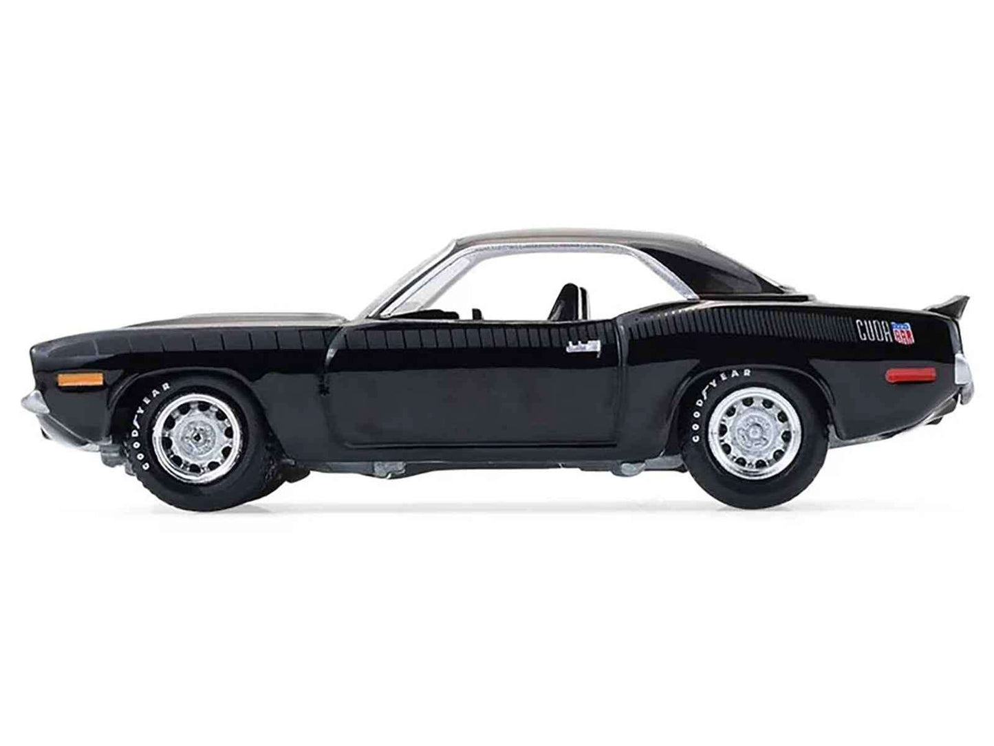 1970 Plymouth 'Cuda AAR Black with Gray Stripes "Barrett-Jackson" Series 16 1/64 Diecast Model Car by Greenlight Miniature Motors Default Title Default Title-