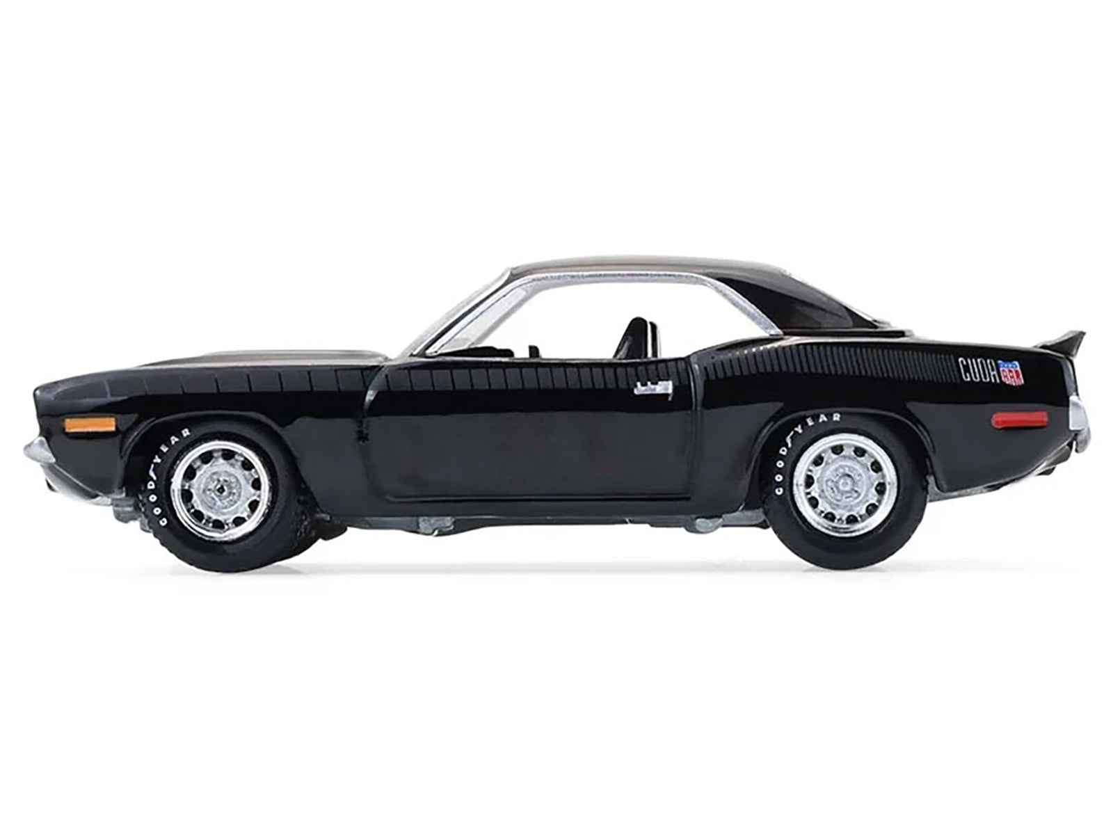 1970 Plymouth 'Cuda AAR Black with Gray Stripes "Barrett-Jackson" Series 16 1/64 Diecast Model Car by Greenlight Miniature Motors Default Title Default Title-