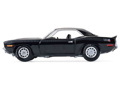 1970 Plymouth 'Cuda AAR Black with Gray Stripes "Barrett-Jackson" Series 16 1/64 Diecast Model Car by Greenlight Miniature Motors Default Title Default Title-