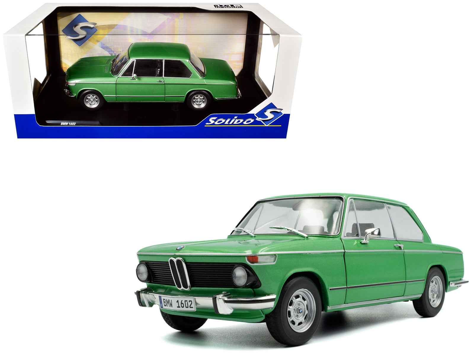 1971 BMW 1602 Taiga Green Metallic 1/18 Diecast Model Car by Solido Miniature Motors Default Title Default Title-