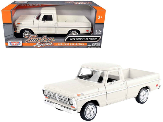 1972 Ford F-100 Pickup Truck Cream "Timeless Legends" Series 1/24 Diecast Model Car by Motormax Cartsfy Inc.