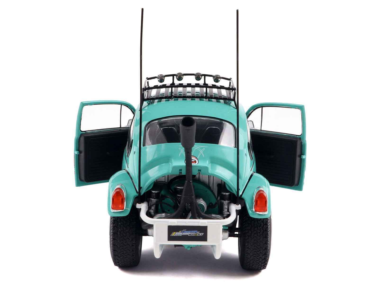 1976 Volkswagen Beetle Baja Miami Green with Pink Graphics 1/18 Diecast Model Car by Solido Cartsfy Inc.