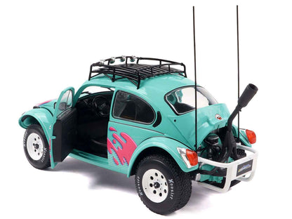 1976 Volkswagen Beetle Baja Miami Green with Pink Graphics 1/18 Diecast Model Car by Solido Cartsfy Inc.
