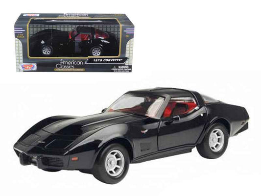1979 Chevrolet Corvette Black 1/24 Diecast Car Model by Motormax Cartsfy Inc.