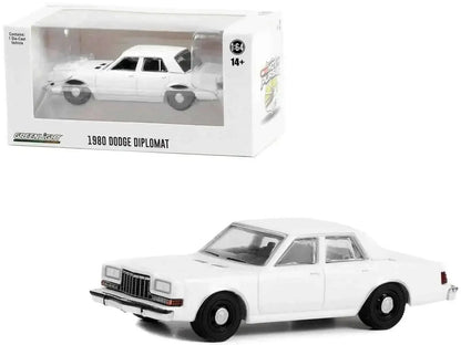1980-1989 Dodge Diplomat Police Unmarked White "Hot Pursuit" "Hobby Exclusive" Series 1/64 Diecast Model Car by Greenlight Cartsfy Inc.