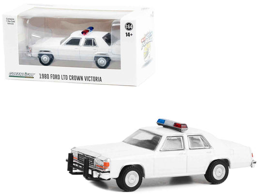 1980-1991 Ford LTD Crown Victoria Police White with Light Bar "Hot Pursuit" "Hobby Exclusive" Series 1/64 Diecast Model Car by Greenlight Cartsfy Inc.