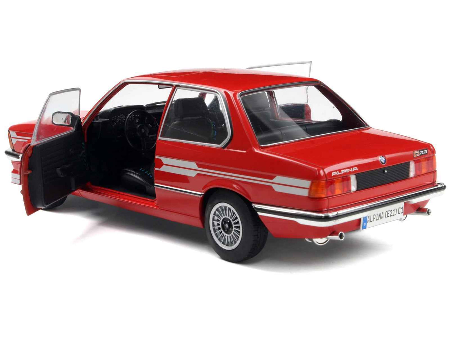 1980 Alpina E21 C1 2.3 Red with Gray Stripes 1/18 Diecast Model Car by Solido Cartsfy Inc.