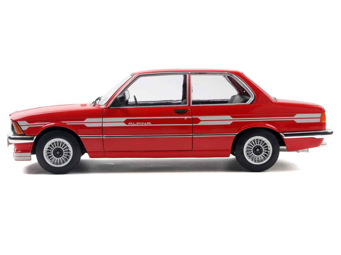 1980 Alpina E21 C1 2.3 Red with Gray Stripes 1/18 Diecast Model Car by Solido Cartsfy Inc.