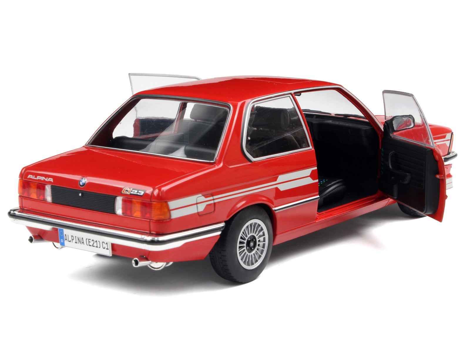 1980 Alpina E21 C1 2.3 Red with Gray Stripes 1/18 Diecast Model Car by Solido Cartsfy Inc.