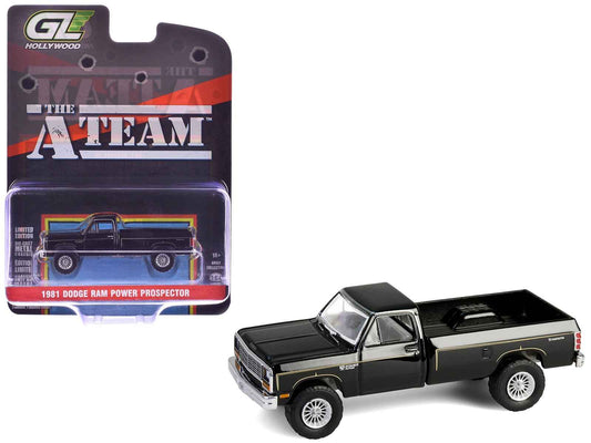 1981 Dodge Power Ram Prospector Pickup Truck Black "The A-Team" (1983-1987) TV Series "Hollywood Series" Release #43 1/64 Diecast Model Car by Greenlight Cartsfy Inc.